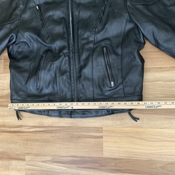 Interstate Leather Biker Motorcycle Riding Jacket Black Mens 3XL Quilted Lined - Picture 14 of 16